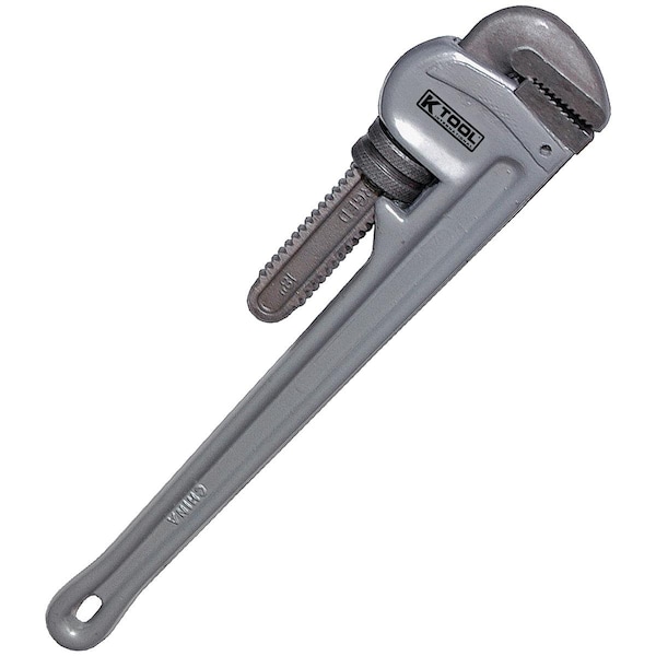 K-Tool International 18" L 3-1/4" Cap. Aluminum Aluminum Pipe Wrench, 3-1/4" Cap, 18" KTI-49118 - main